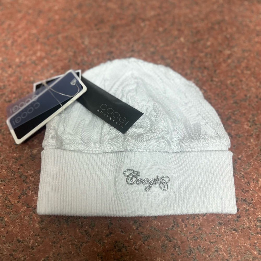 WHITE COOGI BEANIE